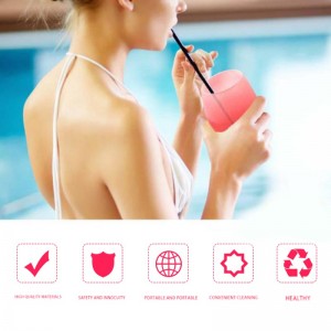 12oz غير قابلة للكسر سيليكون كأس النبيذ ، قابلة لإعادة الاستخدام الطرف / التخييم / الشاطئ / البحرية المضادة للكسر كأس النبيذ ، سيليكو...