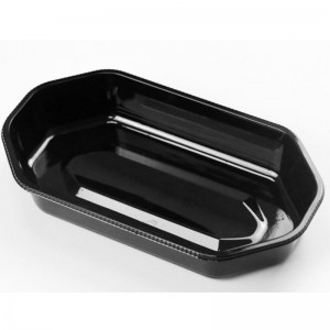 صينية فاكهة ملونة بدون غطاء 225*120*40 مم HGF-2313 شفاف/أسود