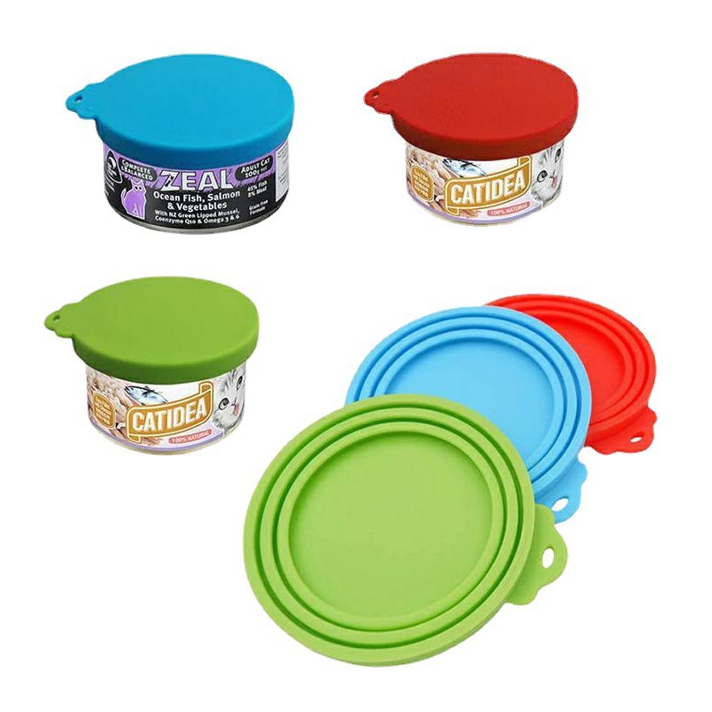 Can Silicone Can Lids ، Can Pet Food Can Lids و Universal Silicone Dog و Cat Food Can Lids ، 1 يناسب 3 علب قياسية ، ويتناسب مع معظم علب الكلاب والقطط القياسية