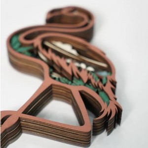 ثلاثية الأبعاد فلامنغو الديكور الأثرية الخشبية