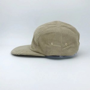 5 لوحة غير منظمة Corduroy Capback Snapback مع شعار التطريز المخصص للنسيج