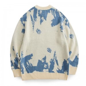 عالي الجودة نمط جاكار ياكو صوف الصوف الرقبة سترة الرجال