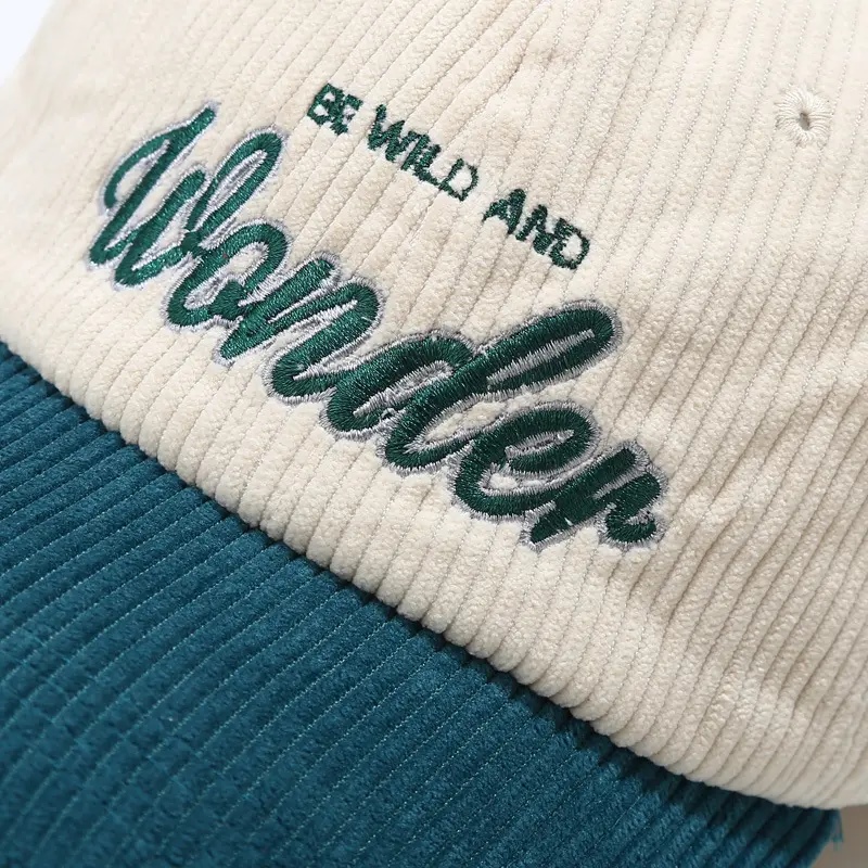 جملة مخصصة تصميم تطريز شعار Corduroy Dad Hat Vintage 6 لوحة بيسبول قبعة أزياء قبعات البيسبول غير الرسمية