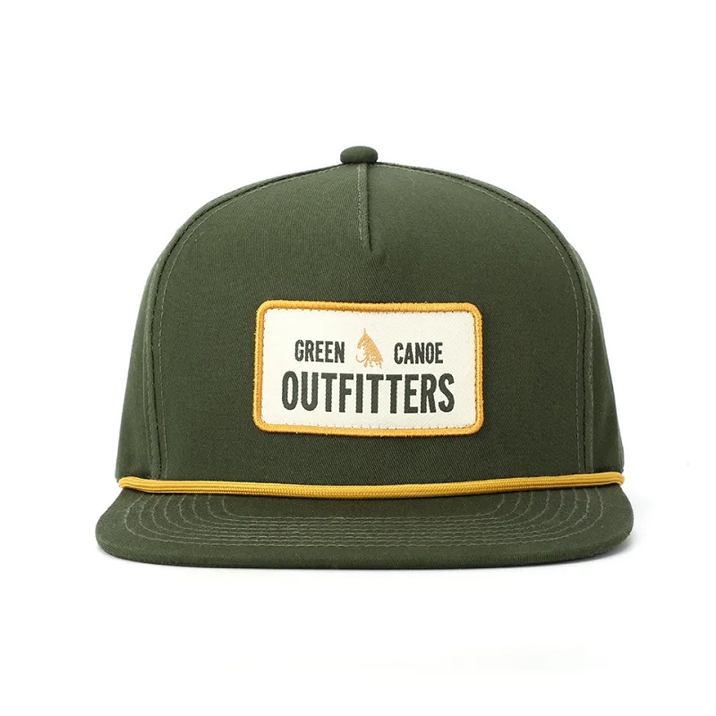 OEM مخصص عالي الجودة الكلاسيكية 5 لوحة الجيش الأخضر القطن التطريز المنسوجة شعار شعار الحبل snapback قبعة قبعة