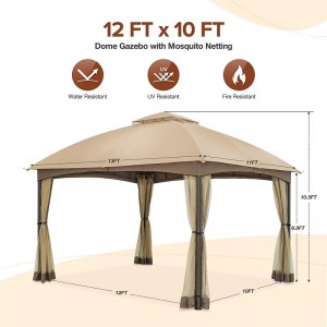10x ؛ 12 Patio Dome Gazebo w/mosquitonetting ، قمة تنفيس من مستويين لحديقة الفناء الخلفي