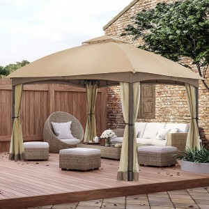 10x ؛ 12 Patio Dome Gazebo w/mosquitonetting ، قمة تنفيس من مستويين لحديقة الفناء الخلفي