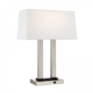 مصباح طاولة منضدة مزدوجة في غرفة الضيوف