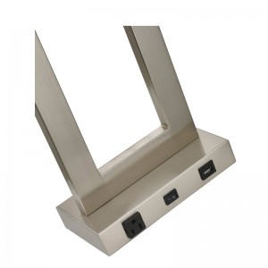 غاتسبي مصباح طاولة ضوء واحد مع الانتهاء من النيكل المصقولة ، A ON/off Rocker Switch ، منفذ مريح ومنفذ USB