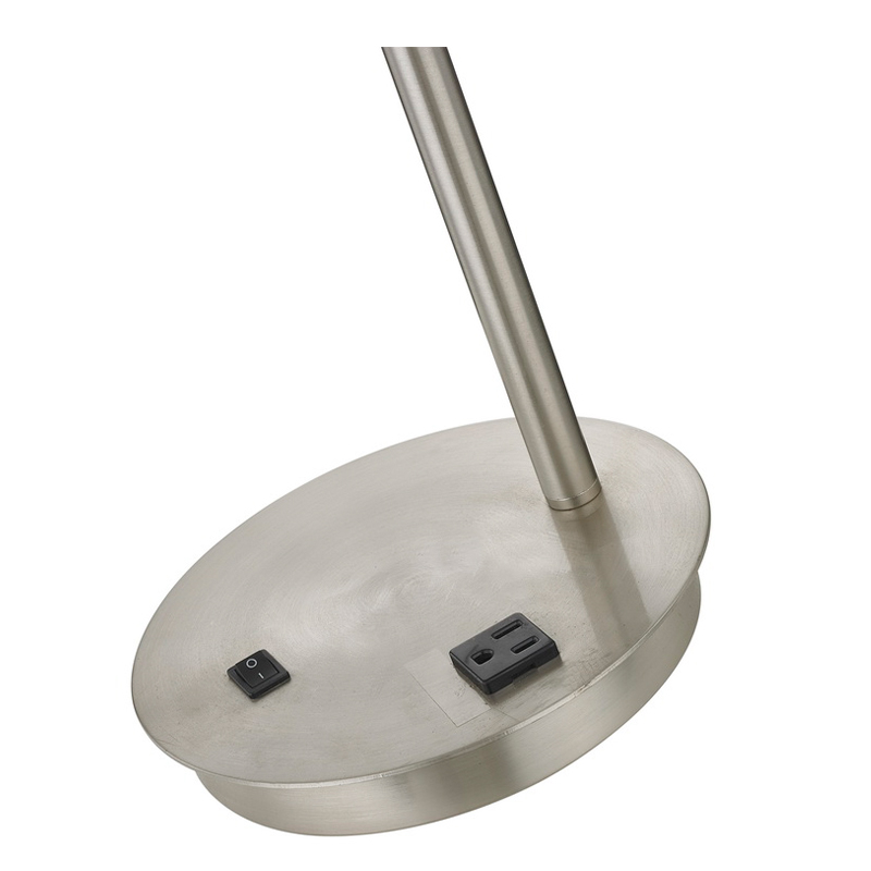 مصباح مكتب Corbel مع الانتهاء من النيكل المصقولة ، A On/off Rocker Switch ومنفذ مناسب في غرفة الضيوف