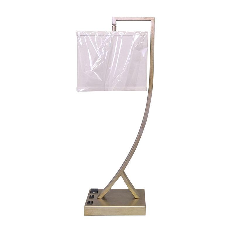 مصباح مكتب الانتهاء من الفضة العتيقة مع مفتاح Rocker On/off ، ومنفذ مريح ومنفذ شحن USB في غرفة الضيوف