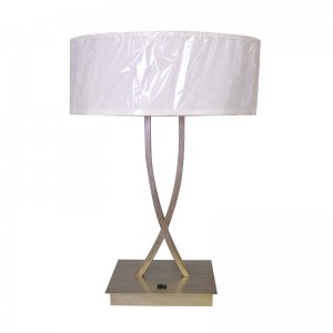 مصباح مكتب فضي للفضة خفيفة مع مفتاح Rocker على/off في غرفة الضيوف