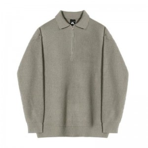 Pullover Jumper Men ′ الخريف والشتاء سميكة نصف اليرقان سترة Zip Sweater