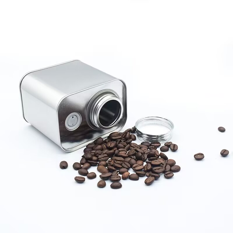 علبة الصفيحات المخصصة يمكن للشركة المصنعة طباعة الصفيحات الفارغة شاي القهوة الشاي مربع الهدايا يمكن أن 250 جرام تعبئة قصدير القهوة