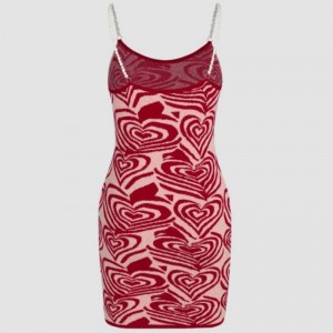 الحب نمط القلب فساتين طباعة فستان قصير الأكمام فستان الصيف شمح shein sexy