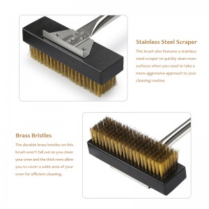 طول 53 بوصة نحاس بريستل بيتزا شواية تنظيف فرشاة لبيتزا فرن الشواء شواء