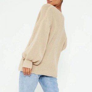 كارديجان متبرق بأكمام البالون الطويلة وجبهة مفتوحة