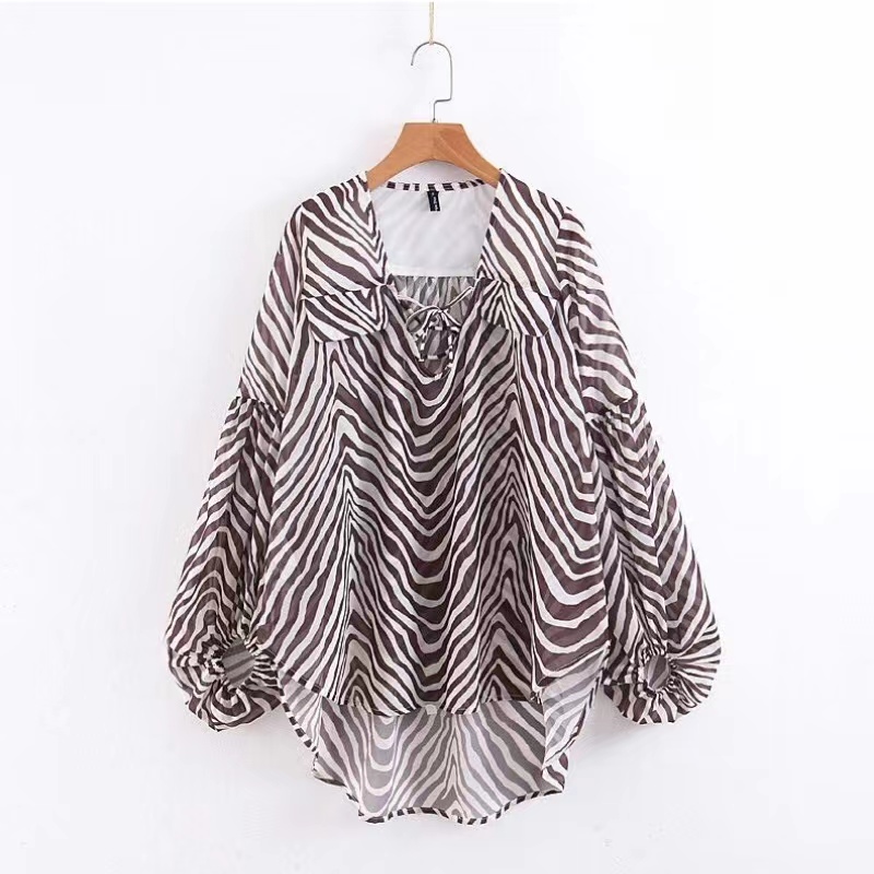 2023 New Women \\\\\'s Fashion All-Match Slim Slip Spinning Printed Long Sleeved Diert