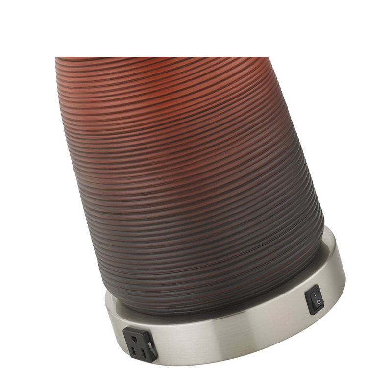 مصباح طاولة راتنج الفندق مع جسم راتنجات العنبر وجسم على/off Rocker Switch ، منافذان مريحان في غرفة ضيوف الفندق