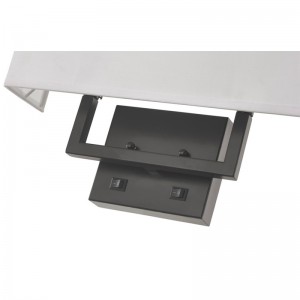 Hampton Inn Hotel Half Rectangular Wall Lamit مع لمسة أسود غير لامع ، اثنان على مفاتيح/off Rocker في غرفة ضيوف الفندق