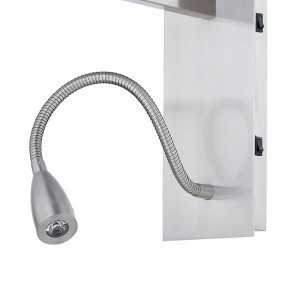 مصباح جدار يدوية للضيافة مع اللمسات النهائية للنيكل وظلًا مستطيلًا للظلول في فندق غرفة الضيوف النموذجية