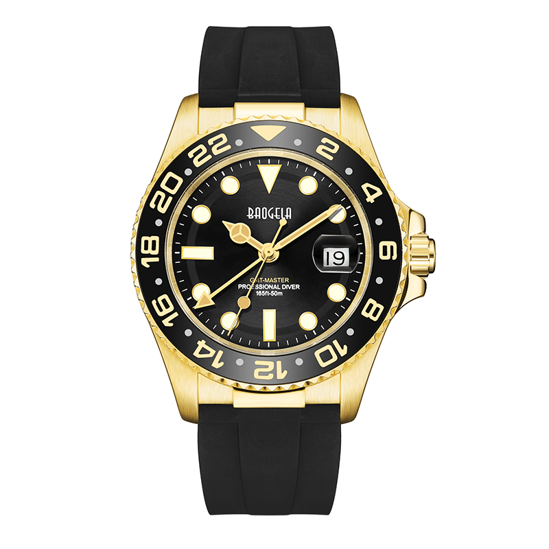 Baogela Top Brand 50m مقاوم للماء Rose Gold Watch Men Quartz Watch Diving Fashion Fashions Sport Watch Swiss Movementwatch 22805