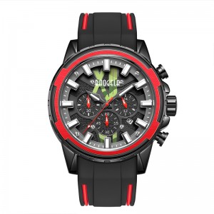 Baogela الساعات الجديدة رجال حزام مطاط مقاوم للصدأ زرقاء للرجل الفاخرة المقاومة للماء chronograph wristwatch luminous Relogio 22601