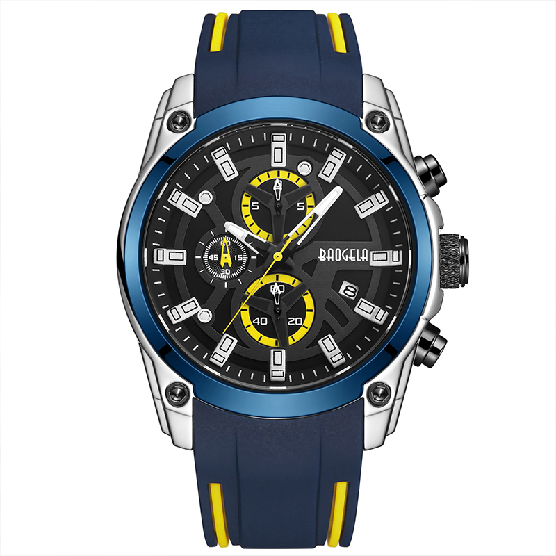 Baogela Men \\'s Military Sport يشاهد الرجال مقاومًا للماء الأزياء الزرقاء السيليكون حزام Wristwatch Man Luxury Top Top Luminous Watch 22705