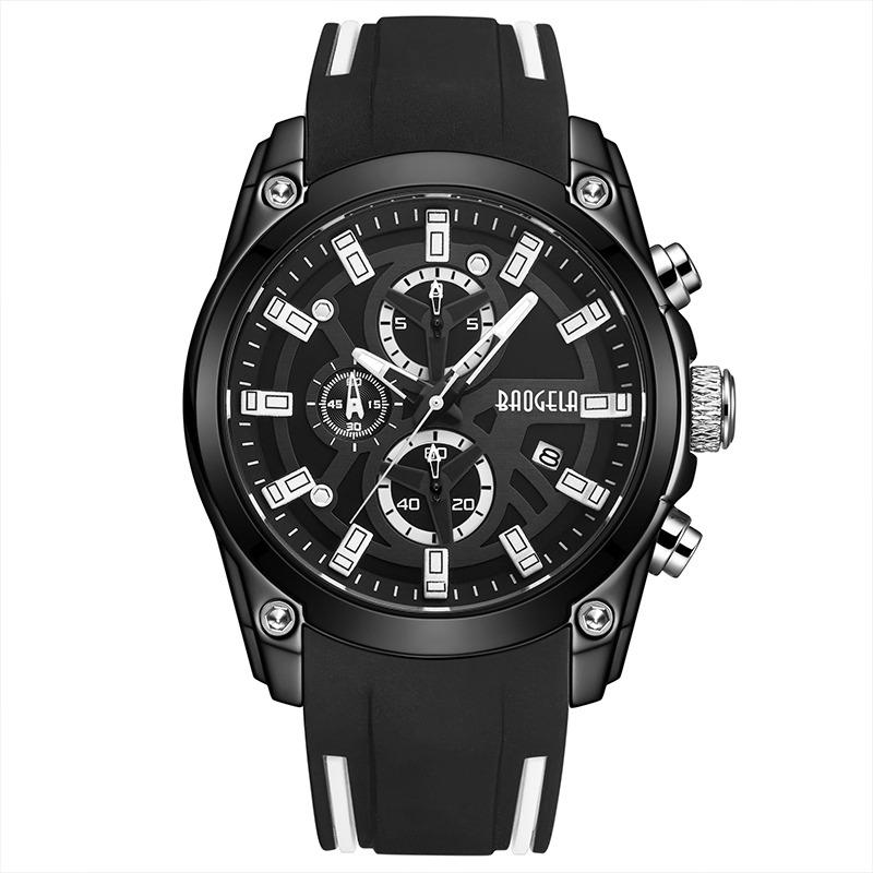 Baogela Men \\'s Military Sport يشاهد الرجال مقاومًا للماء الأزياء الزرقاء السيليكون حزام Wristwatch Man Luxury Top Top Luminous Watch 22705