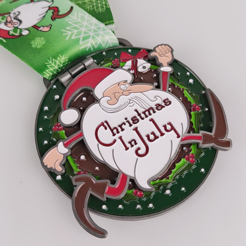 ميداليات مخصصة ميداليات عيد الميلاد ميداليات Santa Claus Run Medals Fun Run Medals Sports Finisher Medals