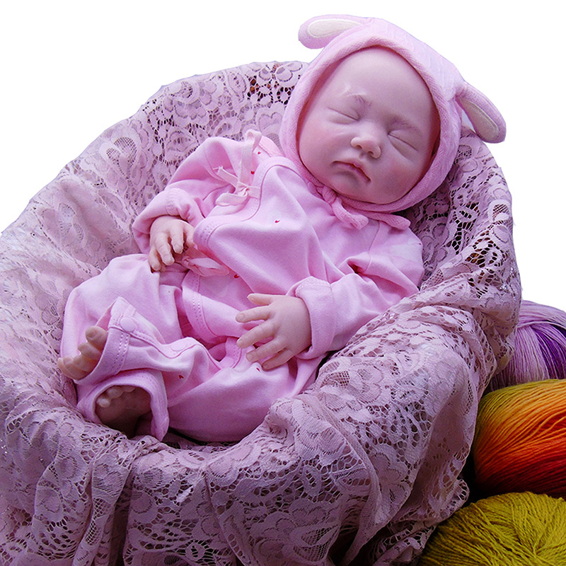 تولد محاكاة عالية تولد دمية السيليكون تولد طفل نائم السيليكون تولد دمية من جديد واقعية (بعد الماكياج)