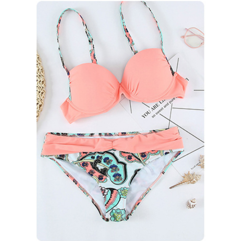 طباعة بالإضافة إلى حجم swimsuits بيكيني مثير