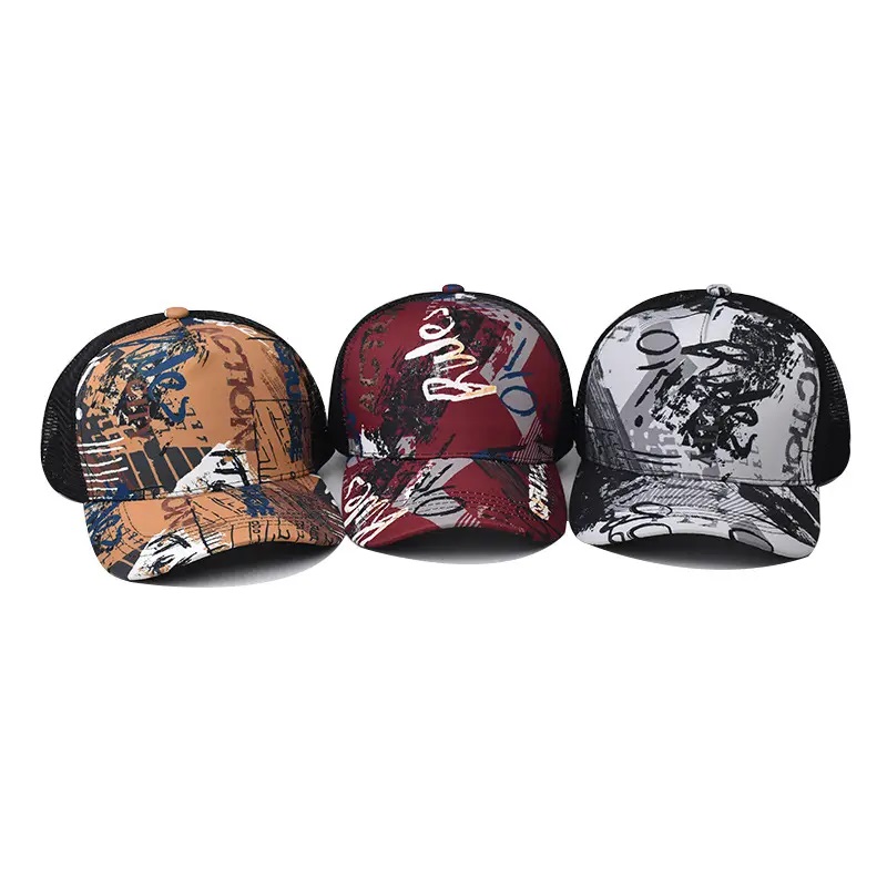 رخيصة Sun Visor Snapback Hip Hop Mesh Hats Custom Lradient Trucker Cap