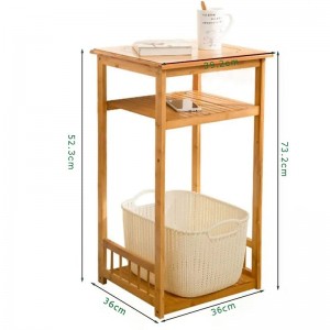 2 طبقة تخصيص الخيزران الخشبية جانب التخزين جانب الخزانة ليلة الوقوف الطاولة