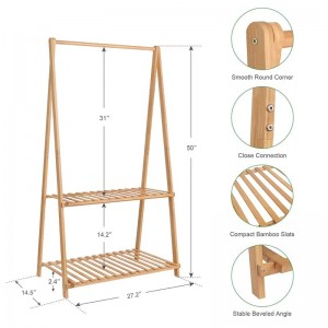 سعة كبيرة ومساحة لتوفير الخيزران أطفال شماعات