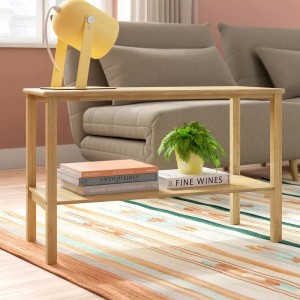 غرفة المعيشة الطبيعية البني البني مستطيل الخيزران طاولة القهوة مع غرفة تخزين