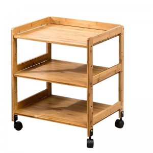 Three Three Bamboo Rolling Swide Table Three Layer Bamboo Rolling Cart Three