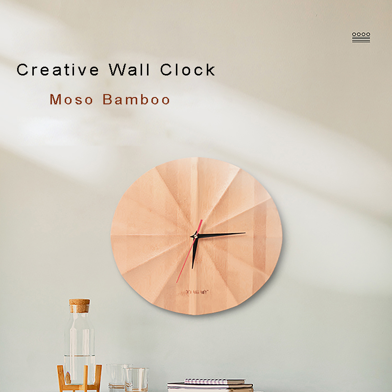 ساعة الحائط الإبداعية الخيزران