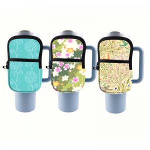 حقيبة زجاجة مياه النيوبرين لـ 40oz 20oz 30oz ، إكسسوارات اللياقة البدنية للسيدات مع حزام قابل للتعديل