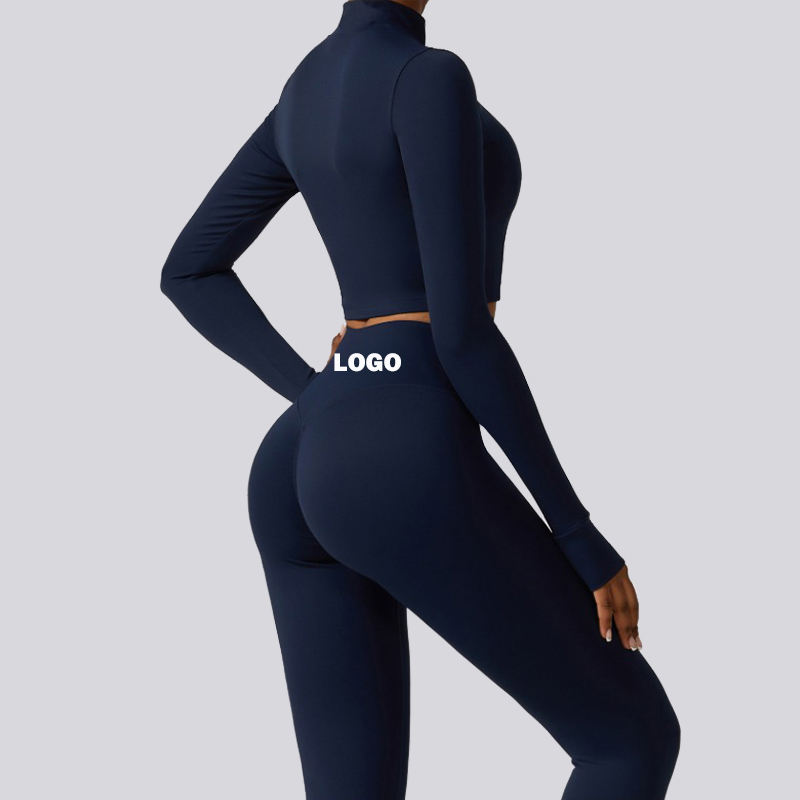 SC9281 3 قطع سترة رياضة صدرية طماق اليوغا بدلة سوداء اللياقة البدنية الصالة الرياضية ارتداء النساء