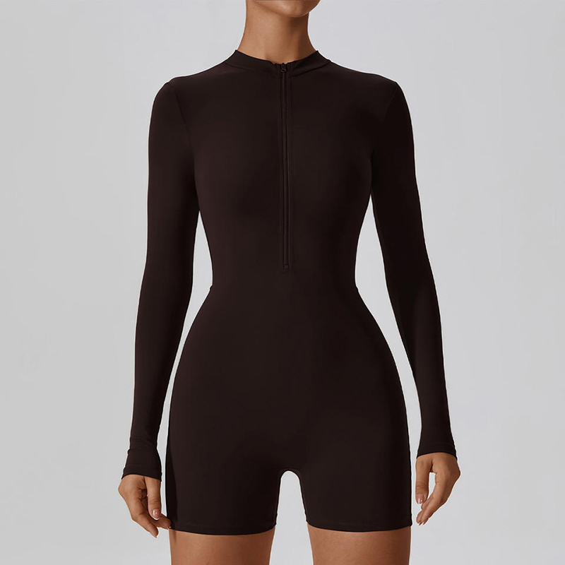 SC10610 Gym Clothing Zip Top Yoga مجموعة ناشطة ارتداء قطعة واحدة من النساء اللواتي لا يزالون بذلة.