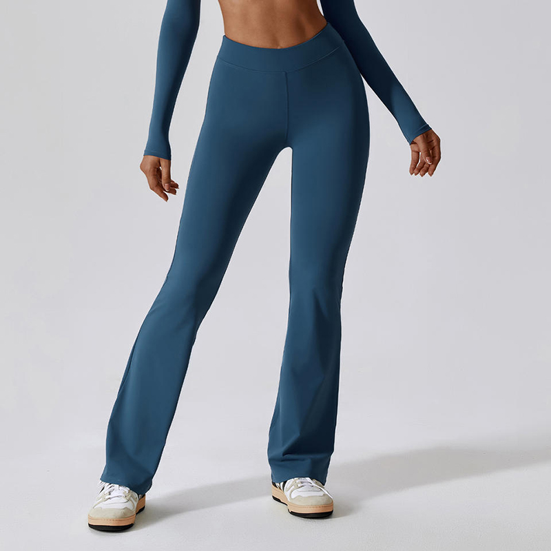 SC1096 عالية الخصر الصلب رباعي الاتجاهات طماق للنساء تدفع حتى Scrunch Flare Leggings Yoga Pants للنساء