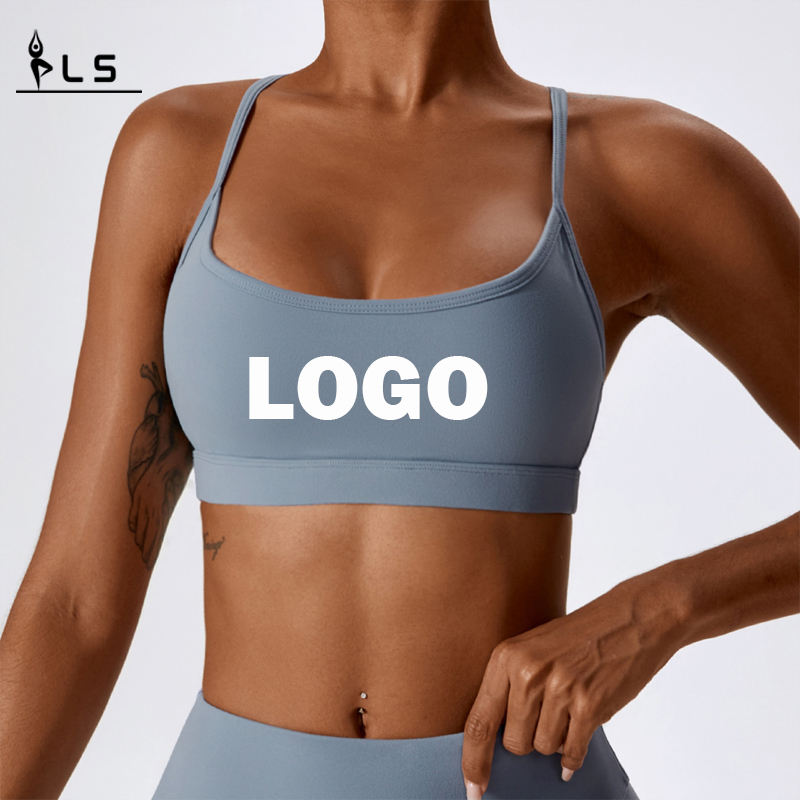 SC10164 Cross Back Yoga Sports Bra High Impact Logo Logo Women Workout Sports Bra Wholesale Yoga Crive