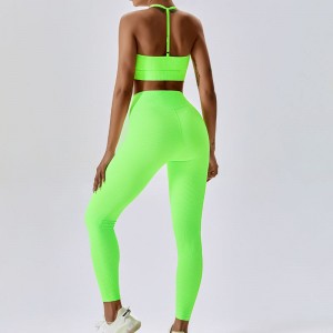 SC101610 HALTER Sports Bra Ladies Halter Neck Cross Back Sports Bra for Women Logo Women Workout Sports Bra Wholesale Yoga Cro