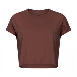 SC102610 قميص فضفاض لشروط اليوغا الصالة الرياضية اليوغا النشط الأكمام القصيرة تي شيرت المحصول العلوي بيع التنفس تجفيف سريع يوجا اليوغا