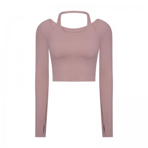 SC10273 شعار مخصص اليوغا تي قميص اللياقة الجري قميص القميص جولة عنق