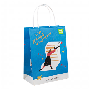 مواد معاد تدويرها بالجملة Craft Bolsa de Papel يمكن التخلص منها ببني أبيض كرافت الأكياس الورقية لتغليف نبيذ كعكة الطعام