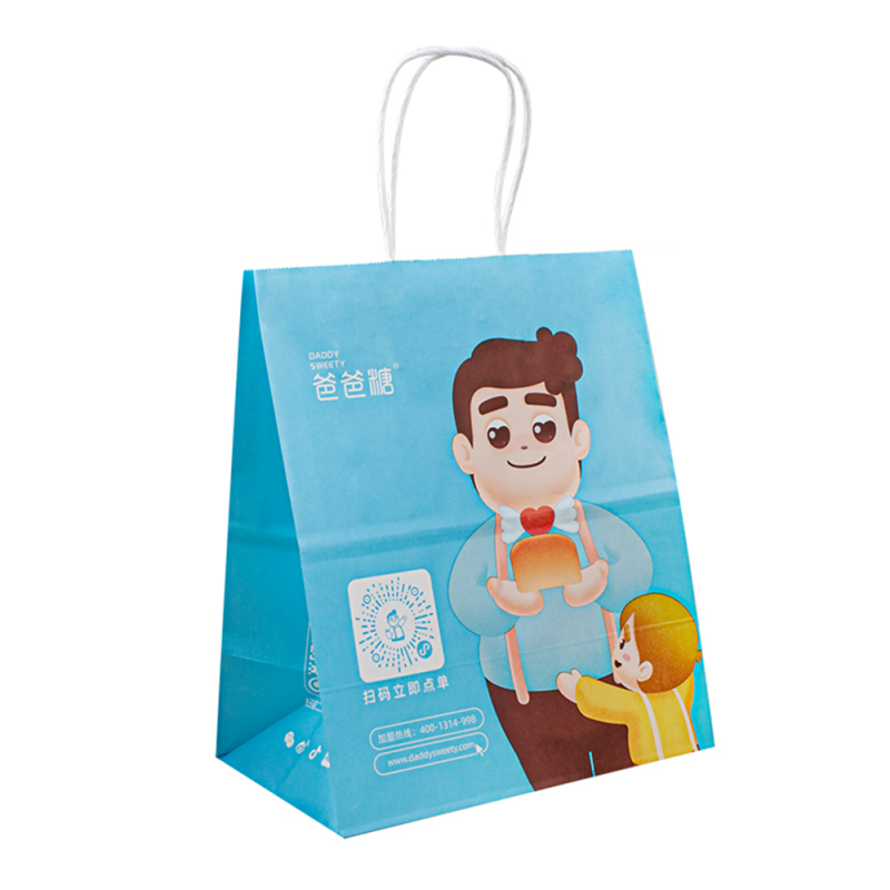 مخصصة للبيئة براون هدايا التسوق الورق اليطواق كرافت أكياس التغليف مع شعارك الخاص بك.
