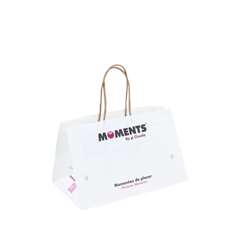 حقيبة ورقية بيضاء Kraft Bag Bag مع Logo Candy Custom Paper Craft Facs مع شعار