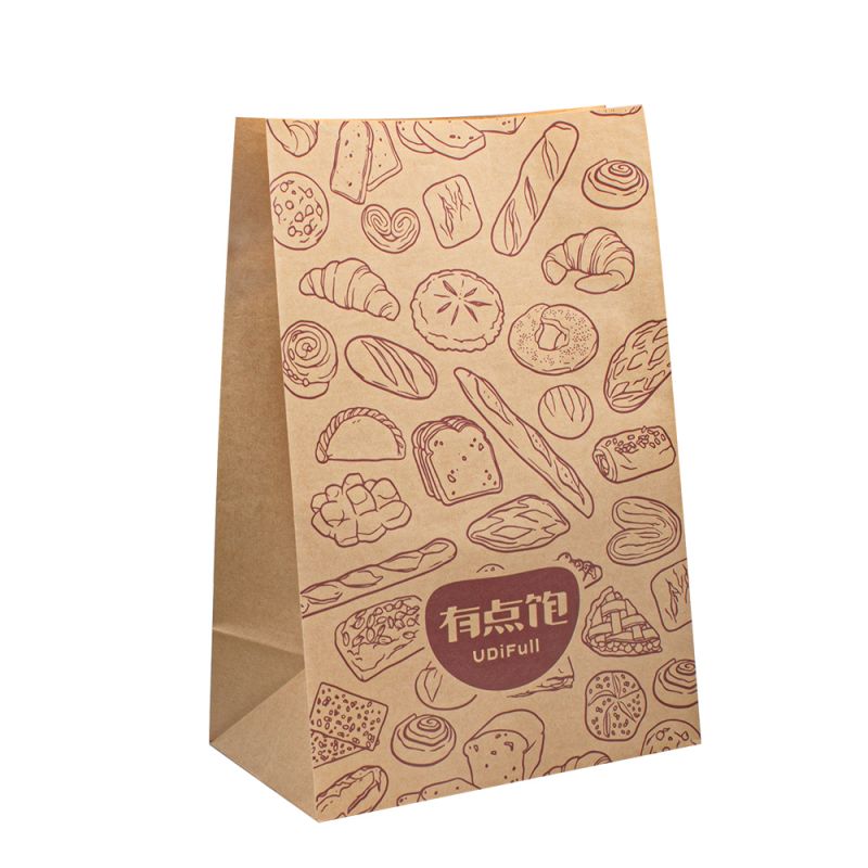 أكياس ورقية مع شعار خاص بك مخصصة حقيبة ورقة طباعة الأطعمة الأكياس الورقية المخصصة للطعام الوجبات السريعة
