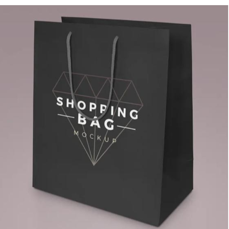 أكياس ورق التغليف السوداء الفاخرة مطبوعة شعار مخصص ملابس التسوق هدية الهدايا حقيبة ورقة النبيذ المجوهرات